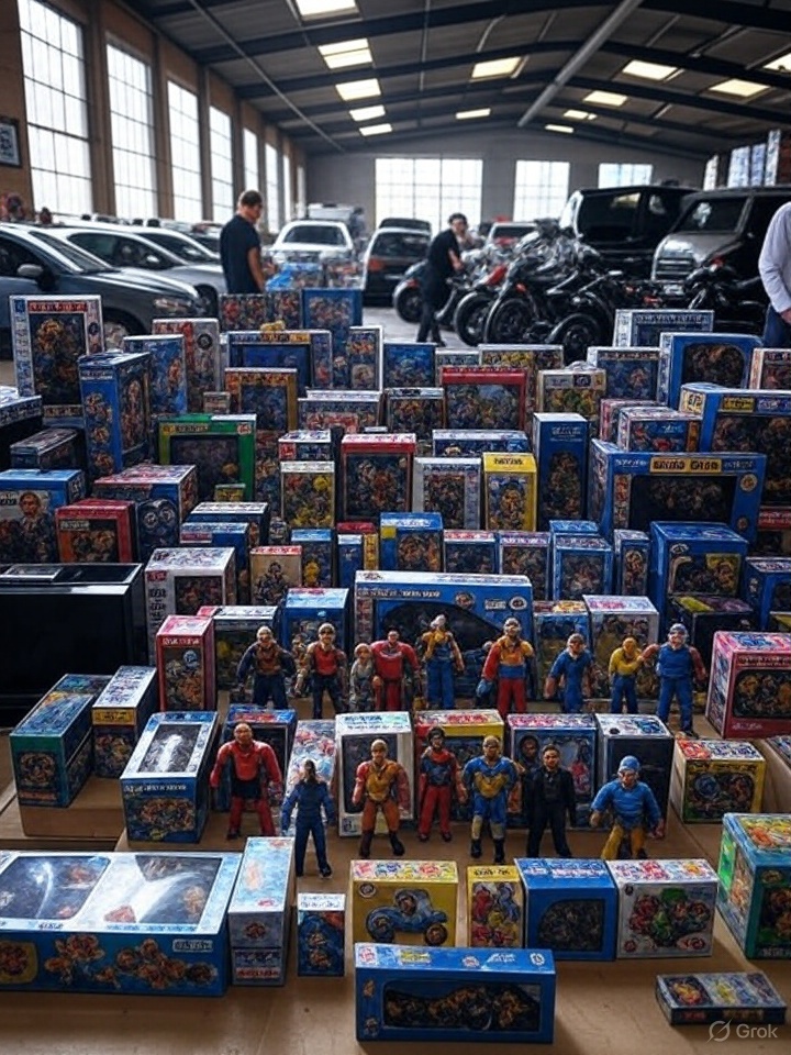 UK liquidation auctions featuring toys, electronics, and vehicles at London, Manchester, Glasgow auction houses

